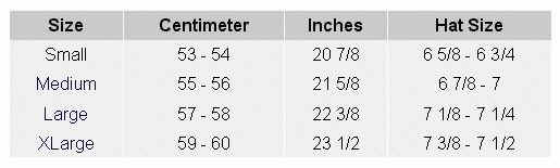 2004-2014 Size Chart